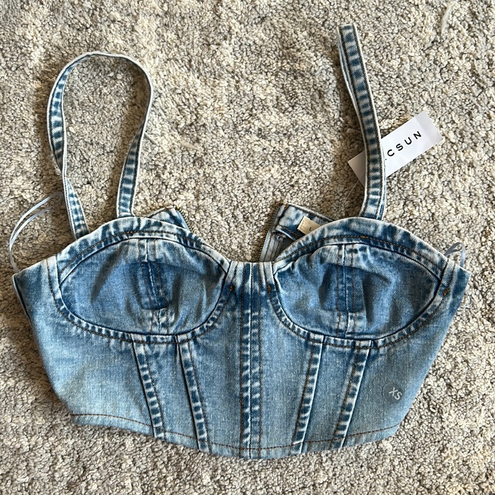la hearts denim top from pacsun